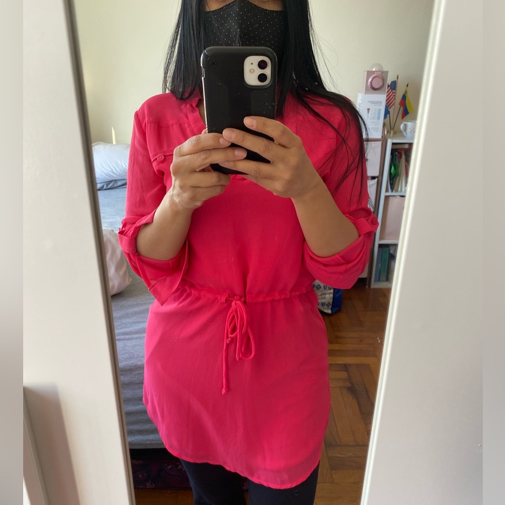 Naked Zebra Women Pink Casual Dress S